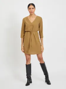Khaki šaty s kravatou VILA Lovie - ženy