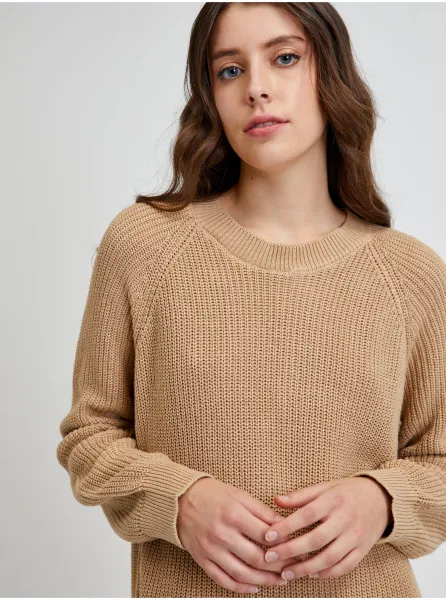 Béžové sveter šaty hlučné máj Lucia - ženy