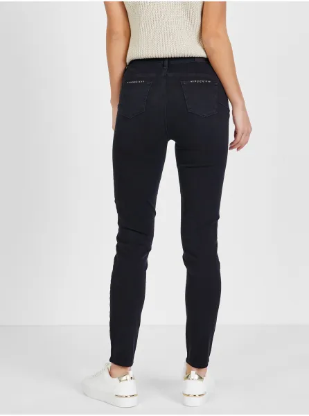 Čierne dámske slim fit rifle s ozdobnými detailmi Liu Jo