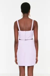 Trendyol Fialový Bustier Sukňa Spodný-Horný Set