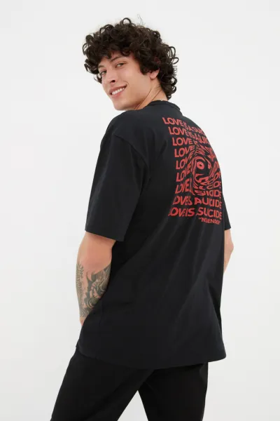 Trendyol T-Shirt - Μαύρο - Κανονική εφαρμογή