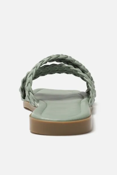 Trendyol Green Cross-Band Knitted Pattern Women's Slippers