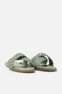Trendyol Green Cross-Band Knitted Pattern Women's Slippers
