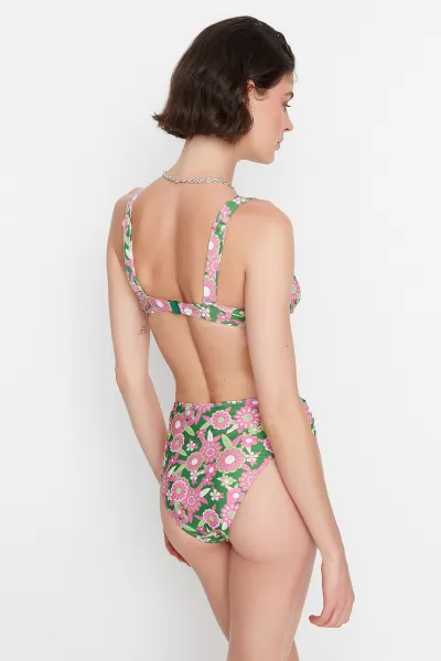Trendyol Pink Floral Print Bikini Bottoms