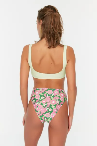 Trendyol Pink Floral Print Bikini Bottoms