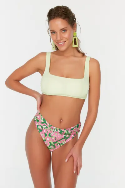 Trendyol Pink Floral Print Bikini Bottoms