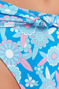 Trendyol Blue Floral Pattern High Waist Bikini Bottom