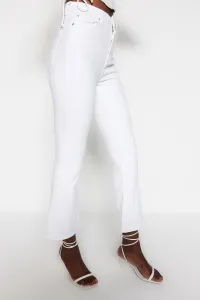 Trendyol White High Waist Crop Flare Jeans