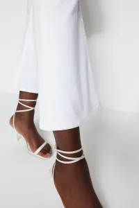 Trendyol White High Waist Crop Flare Jeans