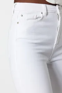 Trendyol White High Waist Crop Flare Jeans