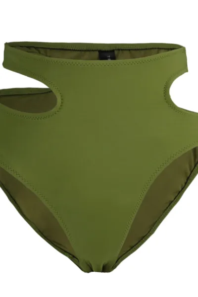 Trendyol khaki vystrihol detailné spodné diely bikín