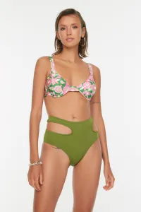 Trendyol khaki vystrihol detailné spodné diely bikín