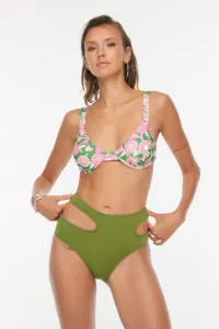 Trendyol khaki vystrihol detailné spodné diely bikín