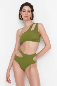 Trendyol khaki vystrihol detailné spodné diely bikín