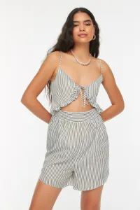 Trendyol Green Striped Cut Out Detailed Jumpsuit