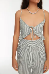 Trendyol Green Striped Cut Out Detailed Jumpsuit