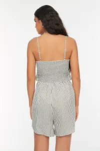 Trendyol Green Striped Cut Out Detailed Jumpsuit