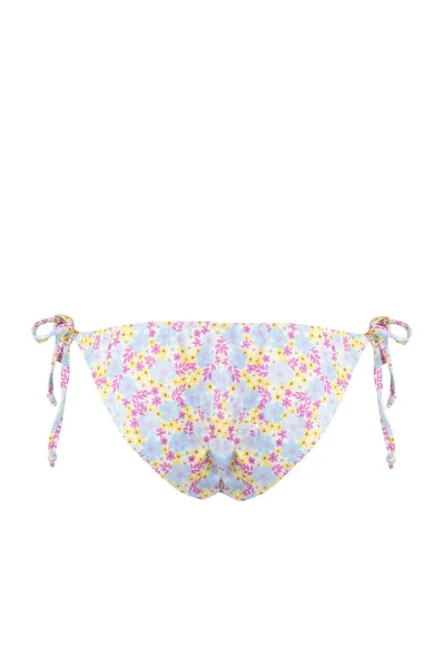 Trendyol Chrumkavé Bikini Nohavičky s Kvetinovým Vzorom s Detailom na Uväzovanie