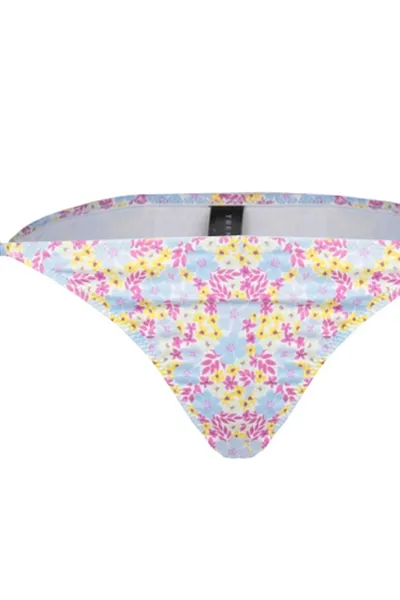 Trendyol Chrumkavé Bikini Nohavičky s Kvetinovým Vzorom s Detailom na Uväzovanie