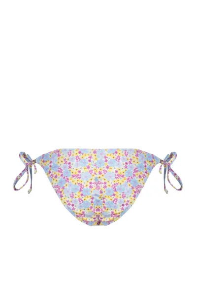 Trendyol Chrumkavé Bikini Nohavičky s Kvetinovým Vzorom s Detailom na Uväzovanie