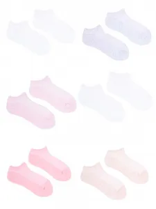 Yoclub Kids's Girls' Ankle Thin Cotton Socks Basic Plain Colours 6-pack SKS-0027G-0000