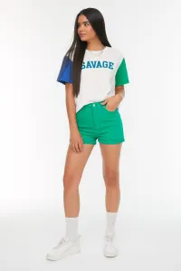 Trendyol Green Denim Shorts