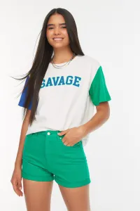 Trendyol Green Denim Shorts