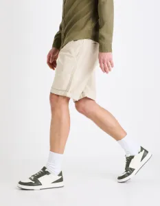 CELIO BOCHINOBM Pánske plátenné kraťasy, béžová, veľkosť