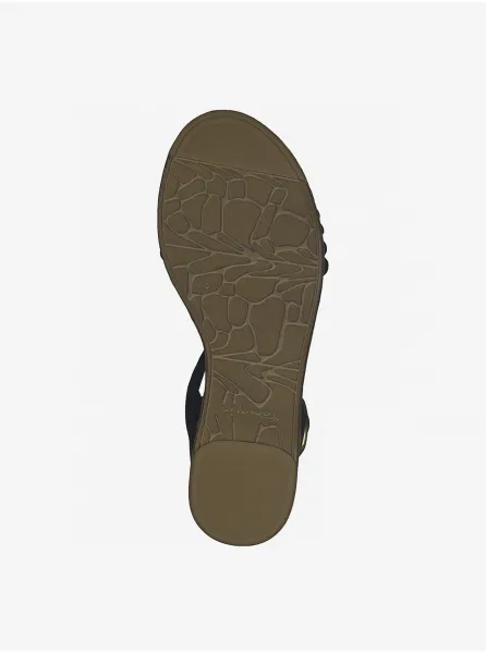 Čierne kožené sandále Tamaris