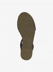 Čierne kožené sandále Tamaris