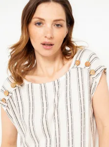 Cream Striped Blouse CAMAIEU - Women