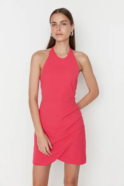 Trendyol Fuchsia Halter Woven Dress