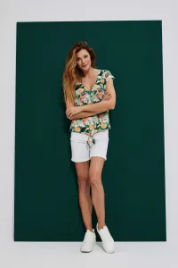 Marisse Shirt With A Plant Print L-Ko-3744 L.Peach