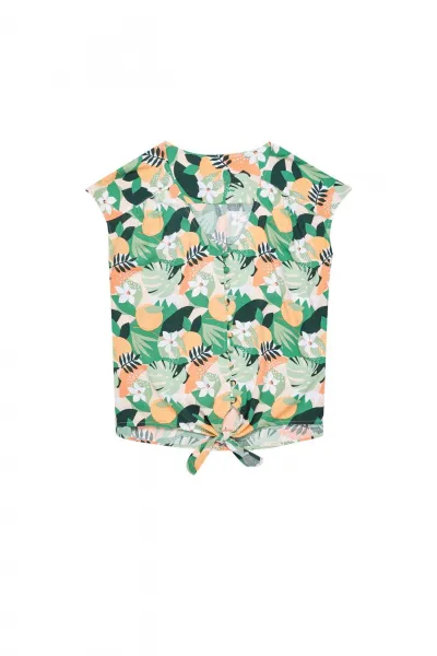 Marisse Shirt With A Plant Print L-Ko-3744 L.Peach