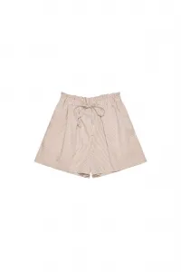 Striped cotton shorts - beige