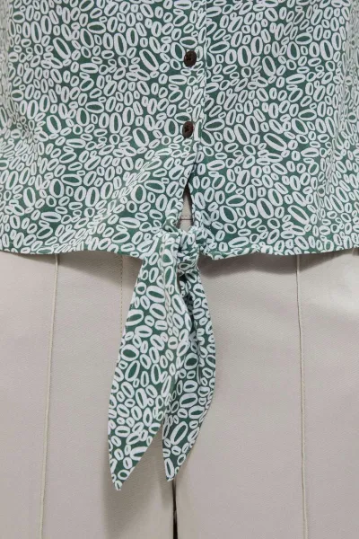 Marisse Patterned Shirt Blouse L-Ko-3731 Forest