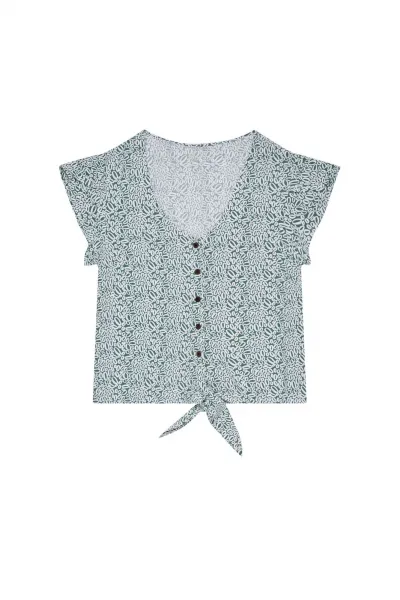 Marisse Patterned Shirt Blouse L-Ko-3731 Forest