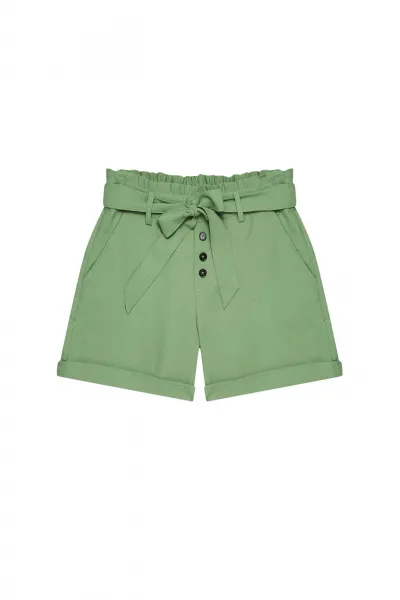 Marisse Plain Shorts With Ties L-Sh-3723 Palm