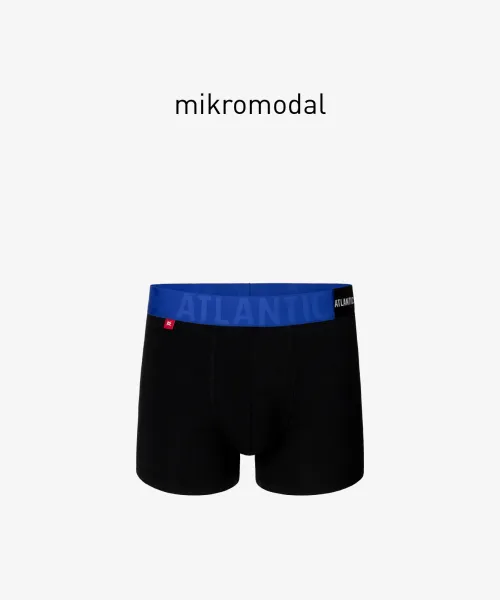 Man boxers ATLANTIC PREMIUM with mikromodal - black/blue