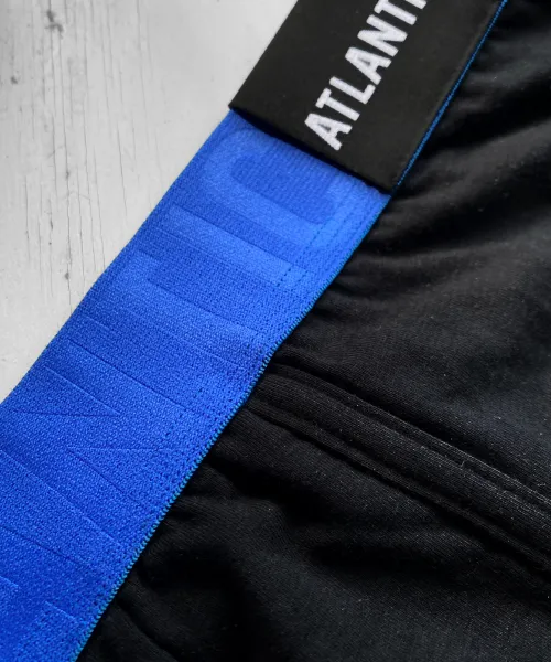 Man boxers ATLANTIC PREMIUM with mikromodal - black/blue
