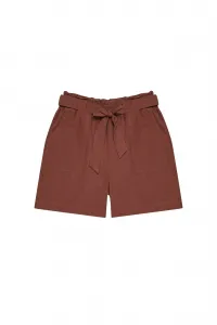 Marisse Plain Cotton Shorts L-Sh-3727 Cold Brown