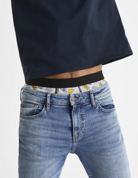 Svetlošedé pánske vzorované trenírky Celio The Simpsons