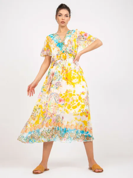 Dress-DHJ-SK-15967-1.01P-White-Yellow