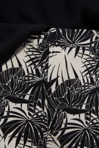 Marisse Tropical Print Shorts L-Sh-3725 Black