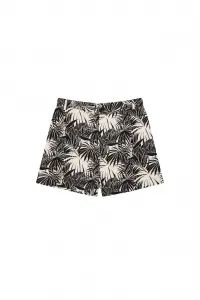 Marisse Tropical Print Shorts L-Sh-3725 Black