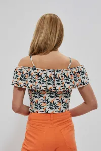Marisse Strappy Blouse With Ruffles L-Ts-3773 L.Beige