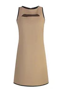 Trendyol béžový golier detailné šaty