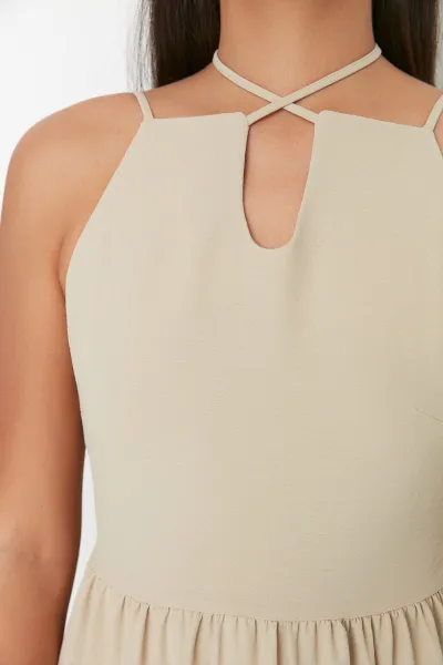 Trendyol Stone Collar Detailed Woven Dress