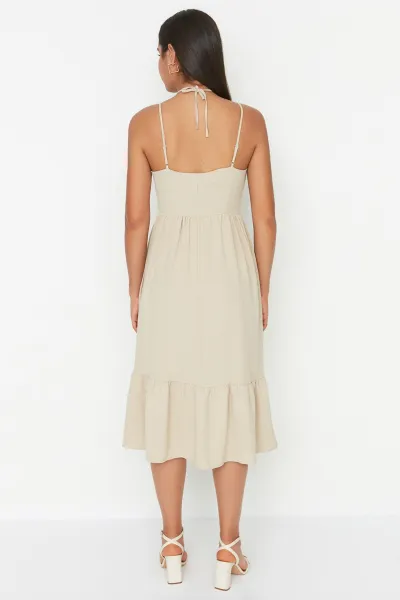 Trendyol Stone Collar Detailed Woven Dress