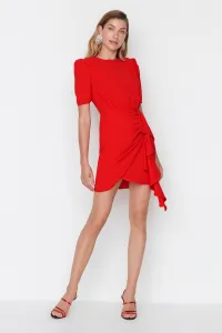 Trendyol Red Shirring detailné večerné šaty